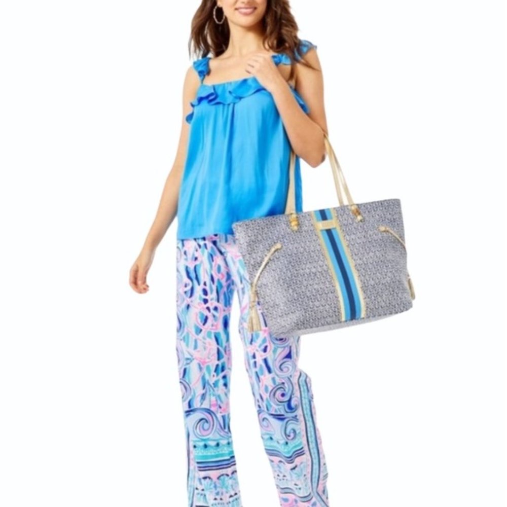 NWT LILLY PULITZER Cailee Blue Thistle Top - Picture 3 of 3